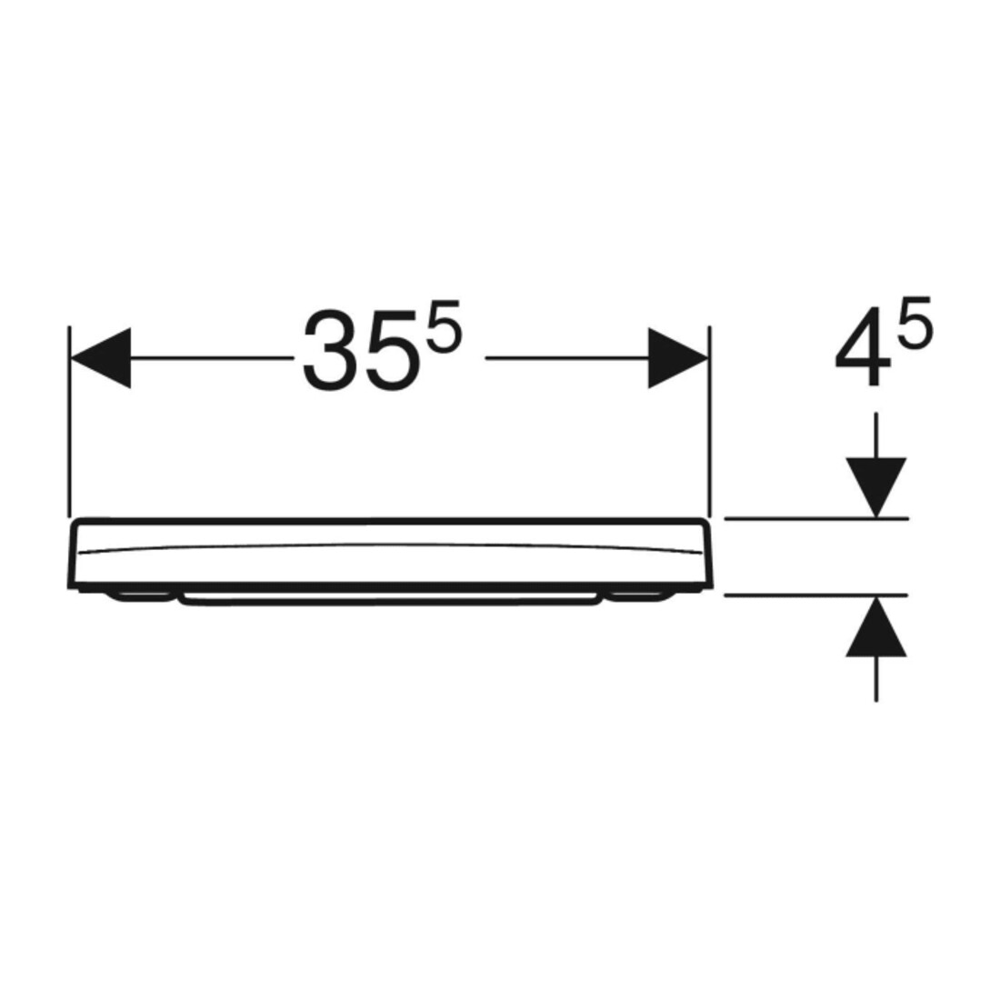 Geberit WC-Sitz Smyle Square o. Absenkaut., we., Scharn. MS verchromt