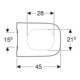 Geberit WC-Sitz Smyle Square Quick, Abs, w, Sandwichf., S. MS verchromt