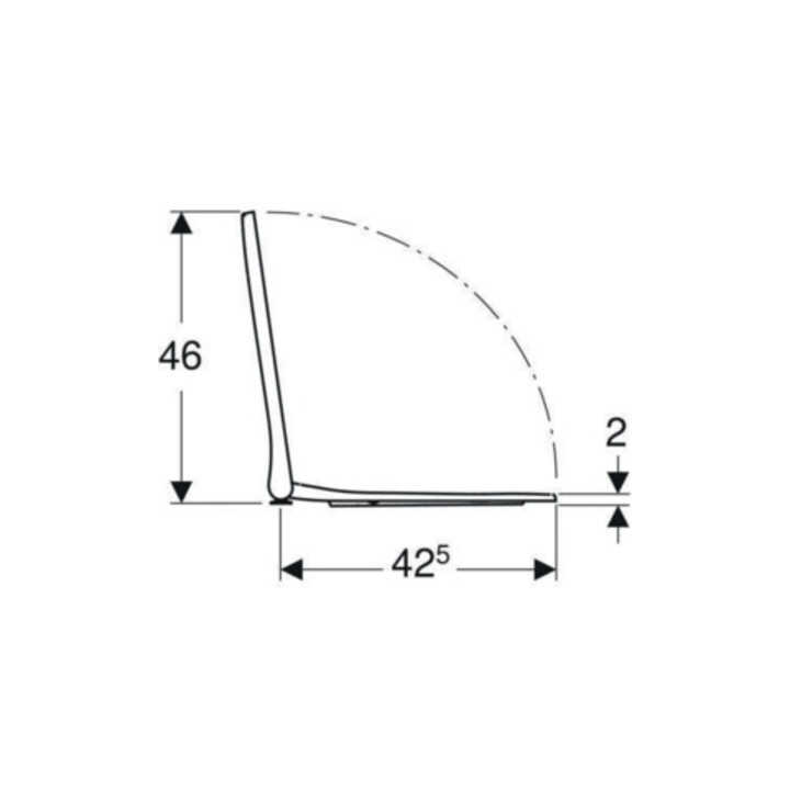 Geberit WC-Sitz Smyle Square Quick, Abs, we., Scharn. MS verchromt
