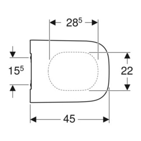 Geberit WC-Sitz Smyle Square Quick, Abs, we., Scharn. MS verchromt