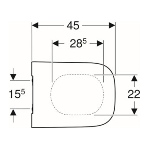 Geberit WC-Sitz Smyle Square Quick, Abs, we., Scharn. MS verchromt