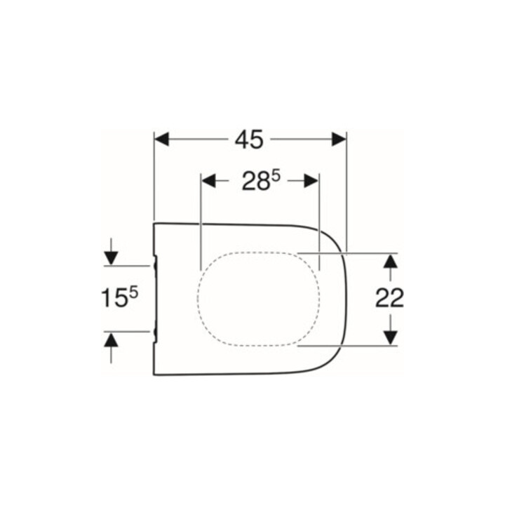 Geberit WC-Sitz Smyle Square Quick, Abs, we., Scharn. MS verchromt