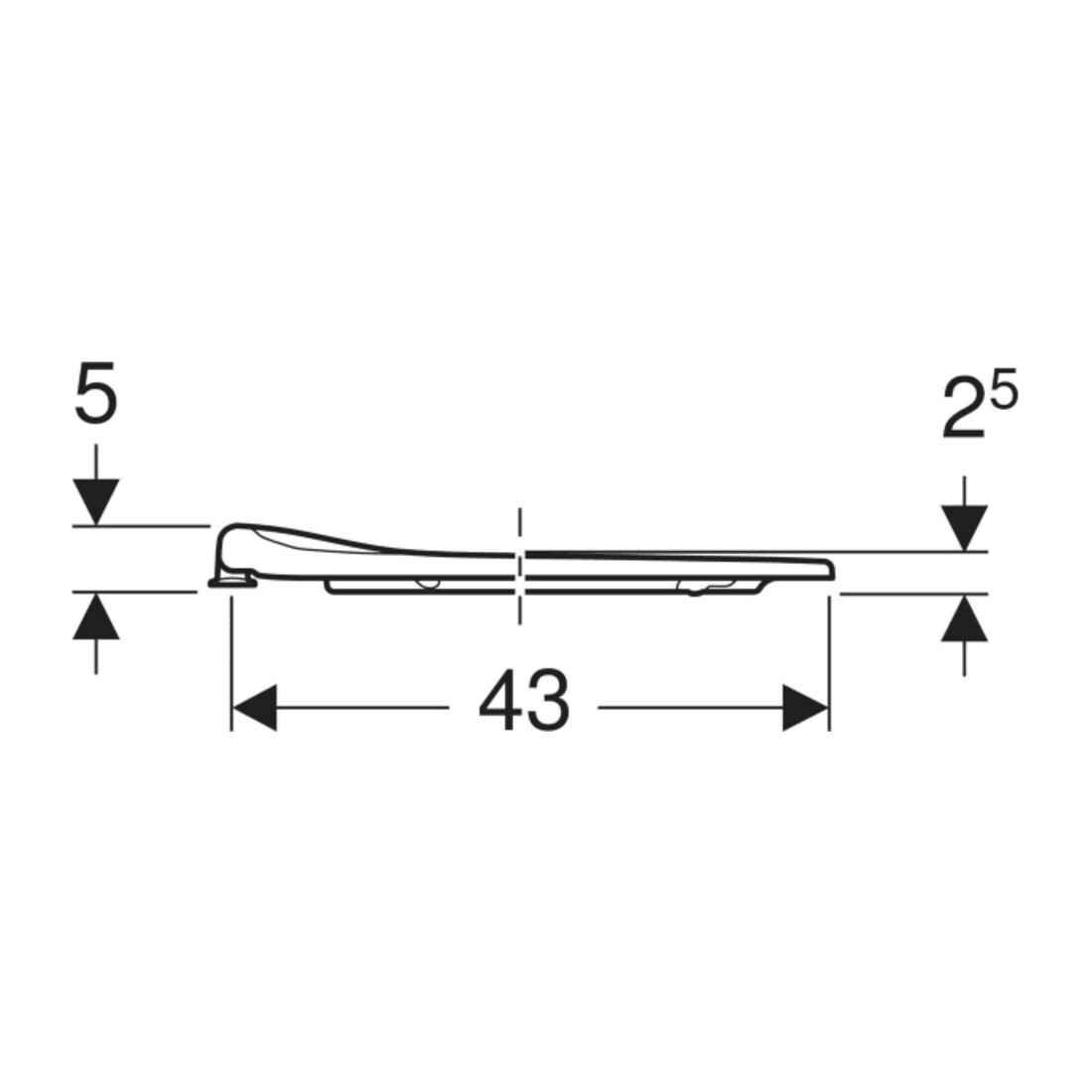 Geberit WC-Sitzring iCon barrierefrei, Scharniere Edelstahl, weiß
