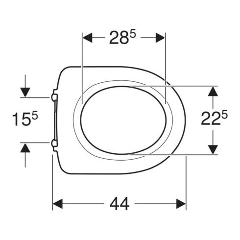 Geberit WC-Sitzring iCon barrierefrei, Scharniere Edelstahl, weiß
