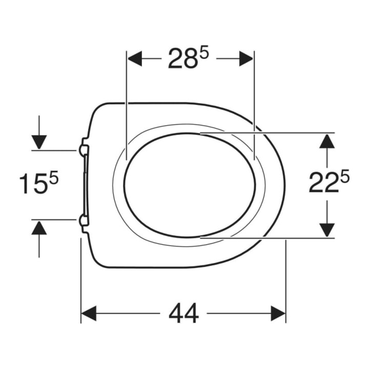 Geberit WC-Sitzring iCon barrierefrei, Scharniere Edelstahl, weiß