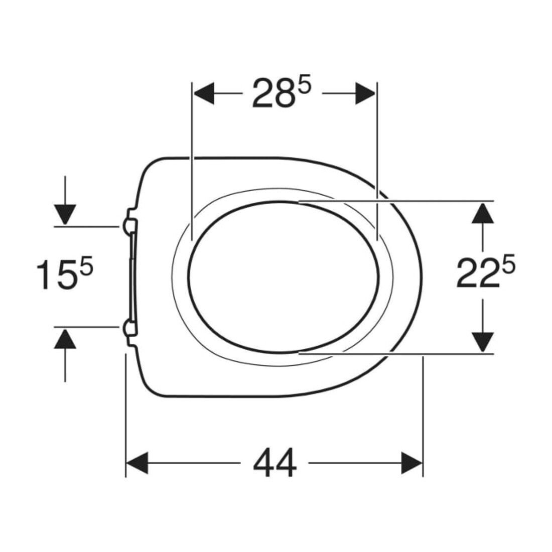 Geberit WC-Sitzring iCon barrierefrei, Scharniere Edelstahl, weiß