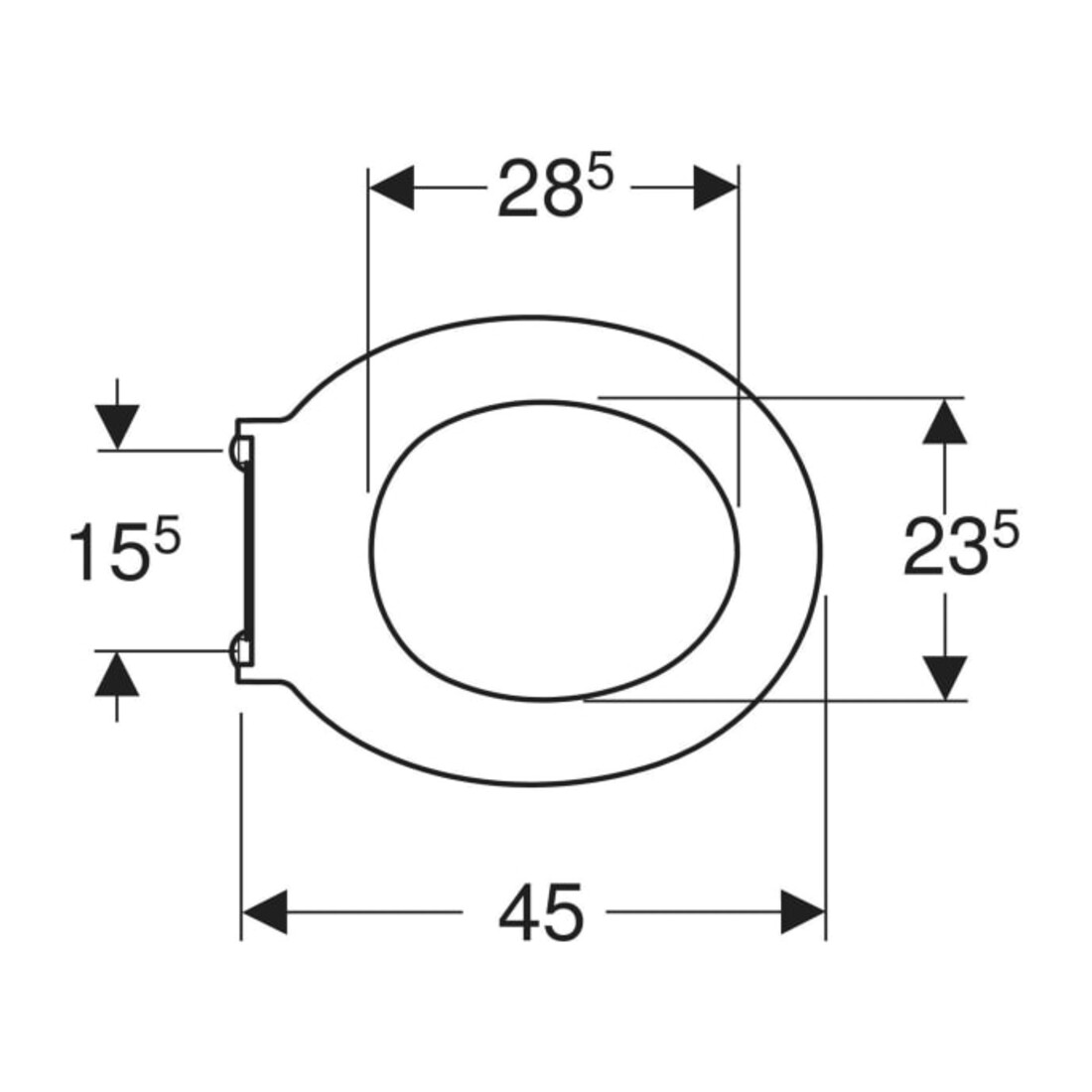 Geberit WC-Sitzring Renova Comfort w, barrieref., antibak., Befestig. v ob