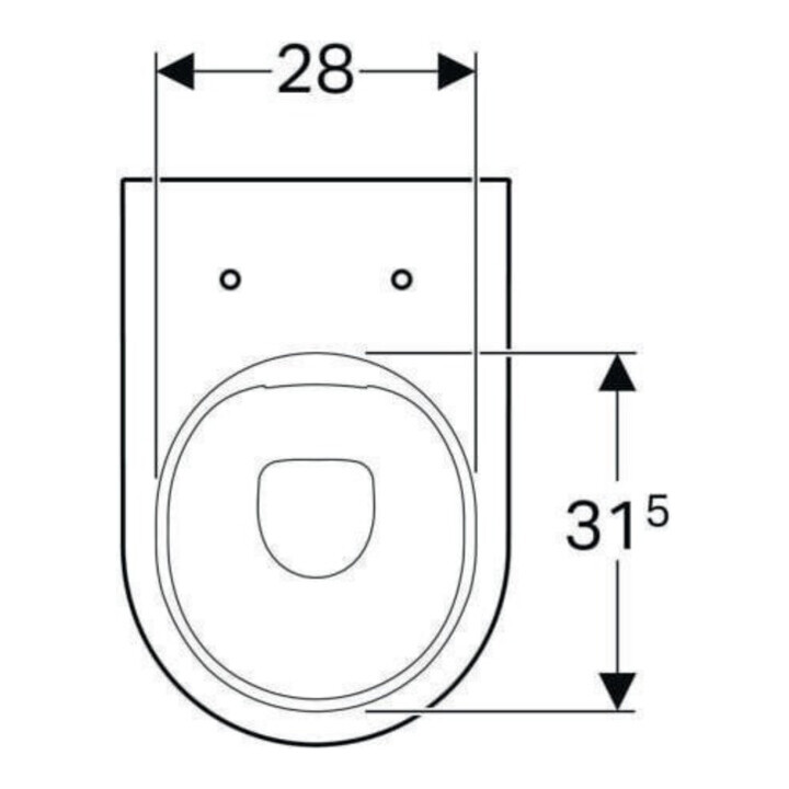 Geberit WC sur pied, chasse profonde Acanto 4,5 l, rehaussé, mural, blanc, sans bride, K-Tect