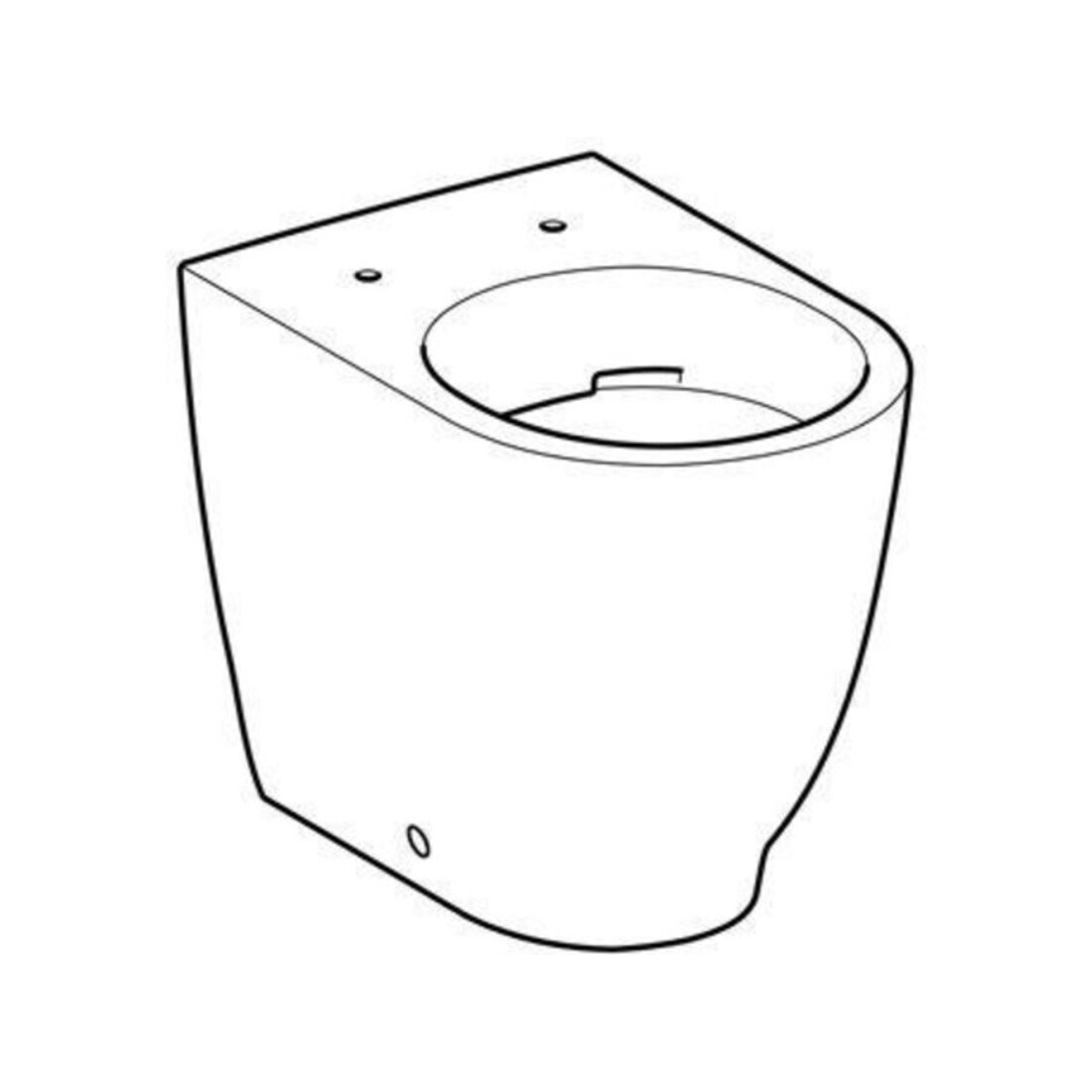 Geberit WC sur pied, chasse profonde Acanto 4,5 l, rehaussé, mural, blanc, sans bride, K-Tect