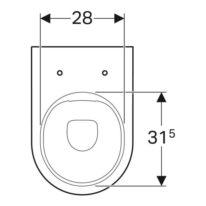 Geberit WC sur pied, chasse profonde Acanto 4,5 l, rehaussé, mural, blanc, sans bride, K-Tect