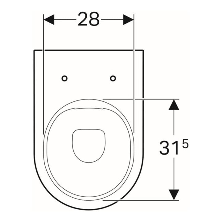 Geberit WC sur pied, chasse profonde Acanto 4,5 l, rehaussé, mural, blanc, sans bride, K-Tect