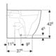 Geberit WC sur pied, chasse profonde Acanto 4,5 l, rehaussé, mural, fermé, sans bride, blanc