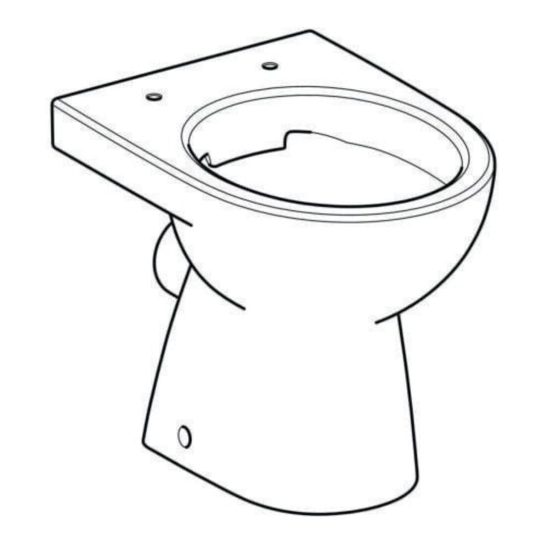 Geberit WC sur pied, chasse profonde Renova Ab. horiz., partiellement fermé, sans bride, Manhattan
