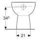 Geberit WC sur pied, chasse profonde Renova Ab. v., partiellement fermé, sans bride, blanc K-Tect
