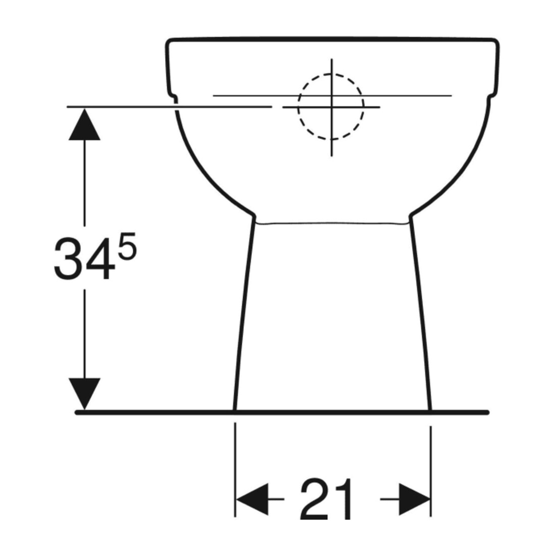 Geberit WC sur pied, chasse profonde Renova Ab. v., partiellement fermé, sans bride, blanc K-Tect