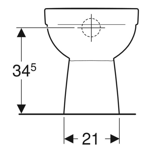 Geberit WC sur pied, chasse profonde Renova Ab. v., partiellement fermé, sans bride, blanc K-Tect