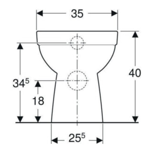 Geberit WC sur pied, chasse profonde Renova évac. hor., semi-fermé, rimfree, blanc
