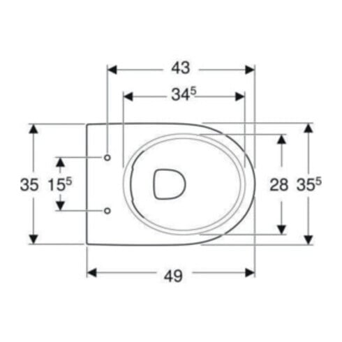 Geberit WC sur pied, chasse profonde Renova évac. hor., semi-fermé, rimfree, blanc
