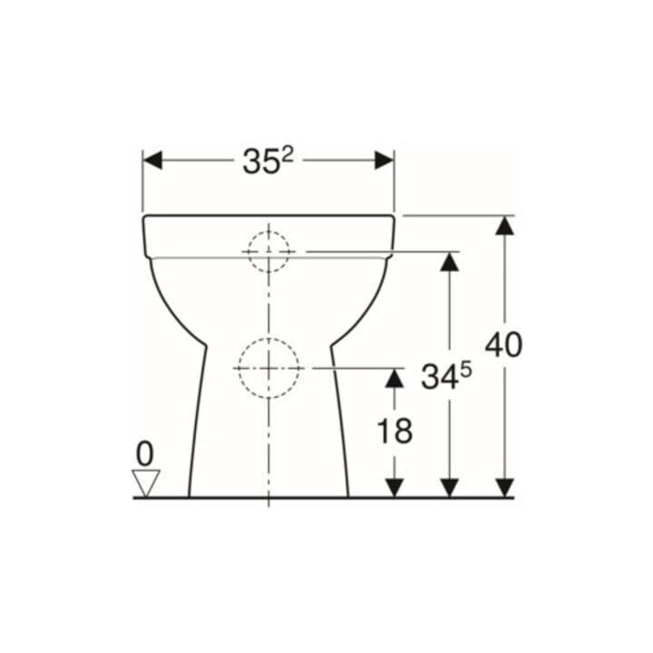 Geberit WC sur pied, chasse profonde Renova évac. hor., semi-fermé, rimfree, blanc