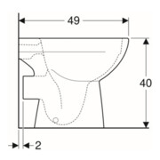 Geberit WC sur pied, chasse profonde Renova évac. hor., semi-fermé, rimfree, blanc-4