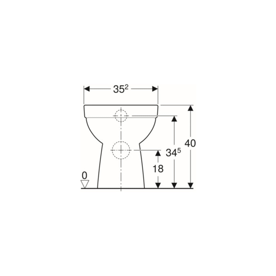 Geberit WC sur pied, chasse profonde Renova évac. hor., semi-fermé, rimfree, blanc