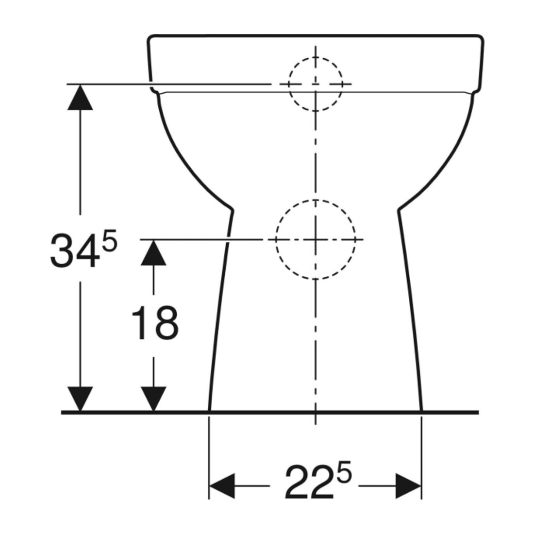 Geberit WC sur pied, chasse profonde Renova évac. horiz., partiellement fermé, sans bride, beige