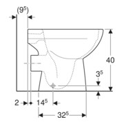 Geberit WC sur pied, chasse profonde Renova évac. horiz., partiellement fermé, sans bride, beige-5