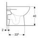 Geberit WC sur pied, chasse profonde Renova w K-T., pour UP-/ APS, sortie horizontale, partiellement fermé-4