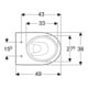 Geberit WC sur pied, chasse profonde Renova w K-T., pour UP-/ APS, sortie horizontale, partiellement fermé