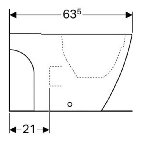 Geberit WC sur pied, cuvette à chasse profonde iCon w K-T., 35,5x63,5 cm, f AP-SPK, sans bride