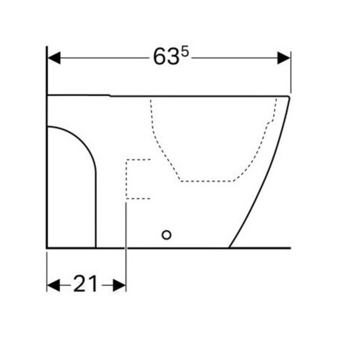 Geberit WC sur pied, cuvette à chasse profonde iCon w K-T., 35,5x63,5 cm, f AP-SPK, sans bride
