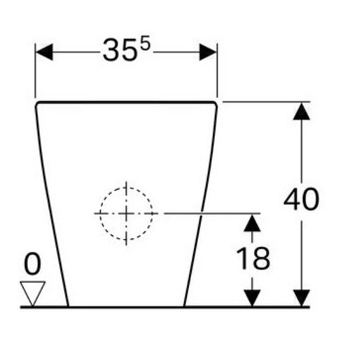 Geberit WC sur pied, cuvette à chasse profonde iCon w K-T., 35,5x63,5 cm, f AP-SPK, sans bride