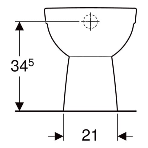 Geberit WC sur pied, cuvette à chasse profonde Renova w, f UP-/ AP-SPK, évac. vert., semi-fermée