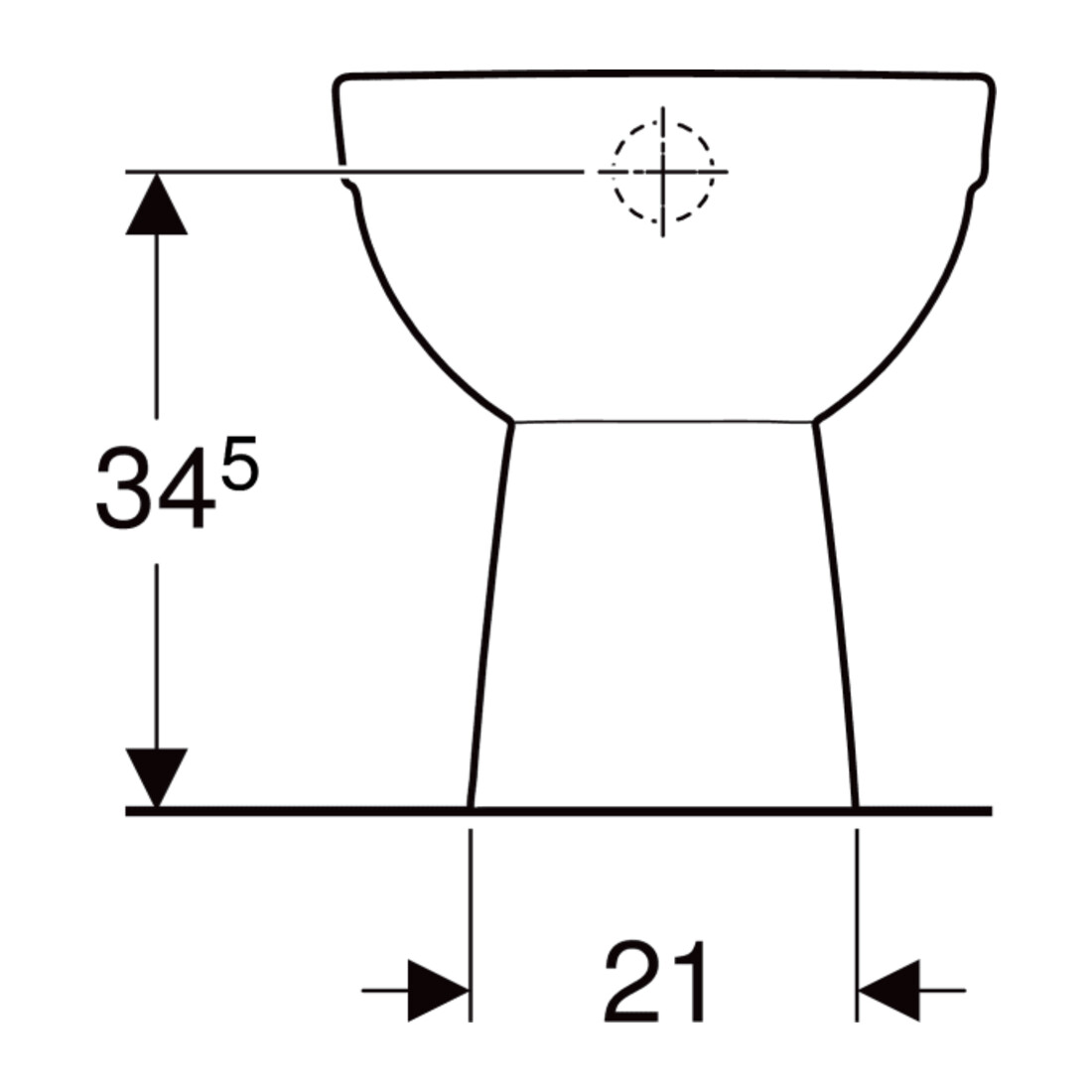 Geberit WC sur pied, cuvette à chasse profonde Renova w, f UP-/ AP-SPK, évac. vert., semi-fermée