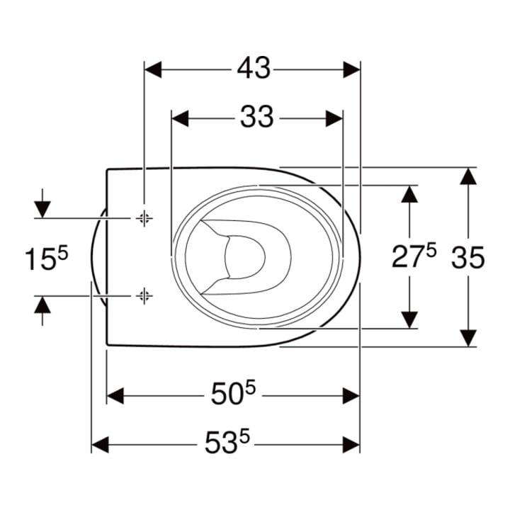 Geberit WC sur pied, cuvette à chasse profonde Renova w, f UP-/ AP-SPK, évac. vert., semi-fermée