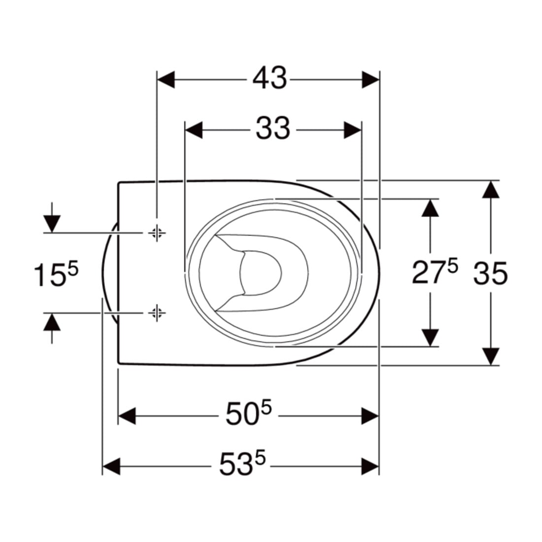 Geberit WC sur pied, cuvette à chasse profonde Renova w, f UP-/ AP-SPK, évac. vert., semi-fermée