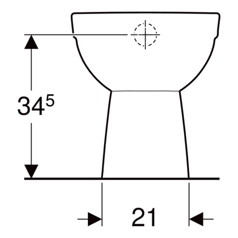 Geberit WC sur pied, cuvette à chasse profonde Renova w K-T., pour UP-/APS, sortie verticale, partiellement fermé