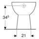 Geberit WC sur pied, cuvette à chasse profonde Renova w K-T., pour UP-/APS, sortie verticale, partiellement fermé