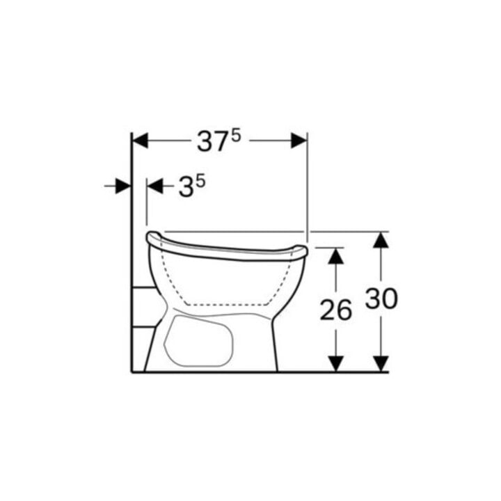 Geberit WC sur pied, cuvette basse Bambini blanc, 5 l