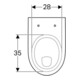 Geberit WC suspendu à chasse plate Renova 6 l, blanc