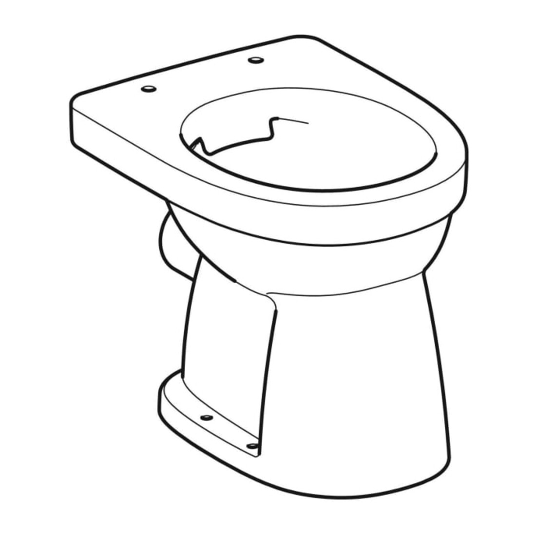Geberit WC suspendu à chasse plate Renova 6 l, sortie horizontale, sans rebord, blanc