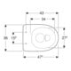 Geberit WC suspendu à chasse plate Renova 6 l, sortie horizontale, sans rebord, blanc