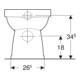 Geberit WC suspendu à chasse plate Renova 6 l, sortie horizontale, sans rebord, blanc