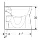 Geberit WC suspendu à chasse plate Renova 6 l, sortie horizontale, sans rebord, blanc