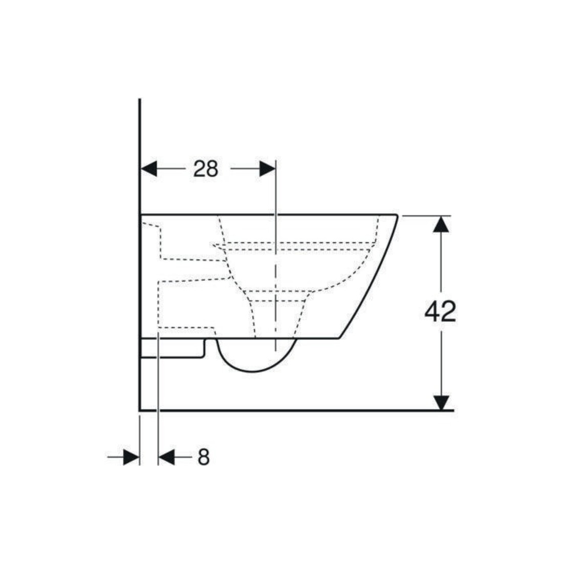 Geberit WC suspendu à chasse profonde Smyle Square blanc, 4,5 l, forme fermée, rimfree