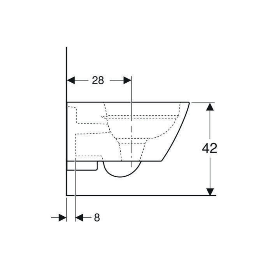 Geberit WC suspendu à chasse profonde Smyle Square blanc, 4,5 l, forme fermée, rimfree