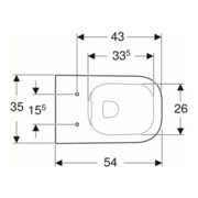 Geberit WC suspendu à chasse profonde Smyle Square KeraTect/blanc, 4,5 l, avec bride fermée, rimfree-4