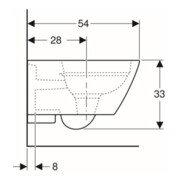 Geberit WC suspendu à chasse profonde Smyle Square KeraTect/blanc, 4,5 l, avec bride fermée, rimfree-5
