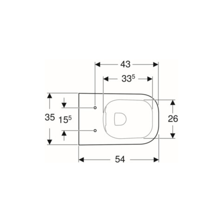 Geberit WC suspendu à chasse profonde Smyle Square KeraTect/blanc, 4,5 l, avec bride fermée, rimfree