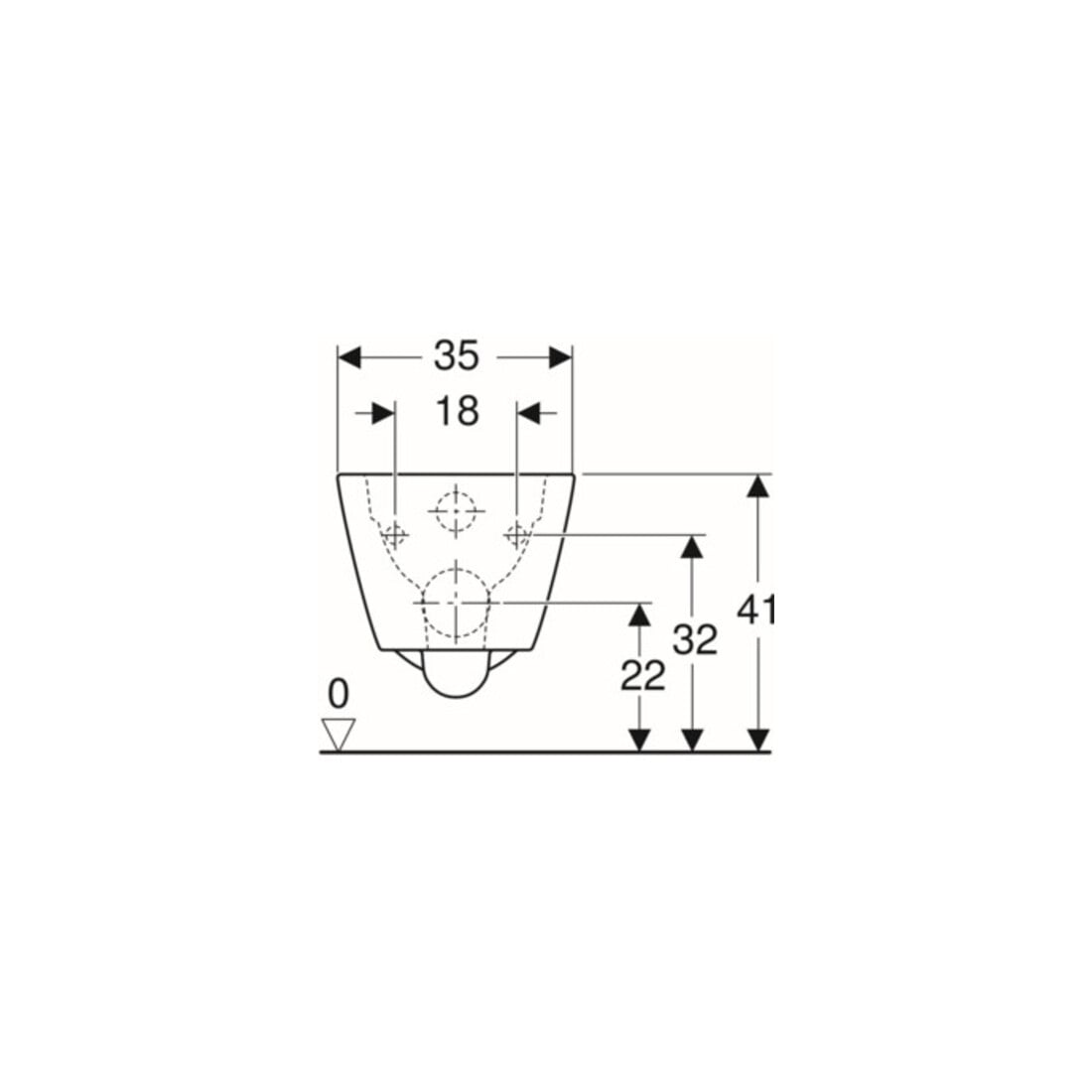 Geberit WC suspendu à chasse profonde Smyle Square KeraTect/blanc, 4,5 l, avec bride fermée, rimfree
